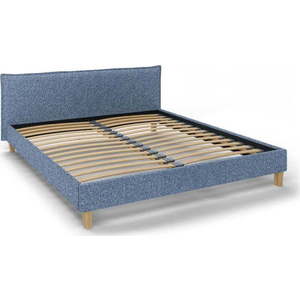 Modrá čalouněná dvoulůžková postel s roštem 180x200 cm Tina – Ropez obraz