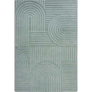 Tyrkysový vlněný koberec Flair Rugs Zen Garden, 160 x 230 cm obraz