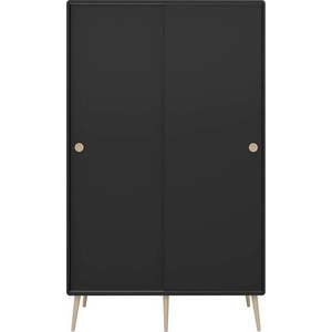 Černá šatní skříň s posuvnými dveřmi 113x190 cm Softline - Tvilum obraz
