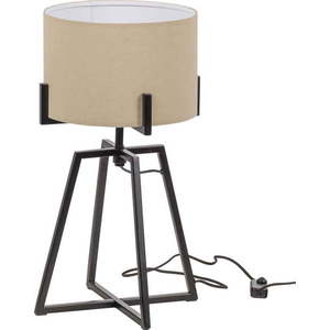 Béžová stolní lampa s textilním stínidlem (výška 60 cm) Holly – WOOOD obraz