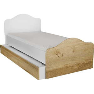 Jednolůžková postel s úložným prostorem v bílo-přírodní barvě 90x190 cm Kanguru – Kalune Design obraz