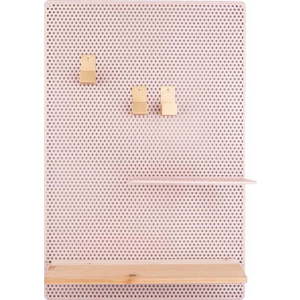 Světle růžová kovová nástěnka PT LIVING Perky, 34, 5 x 52, 5 cm obraz