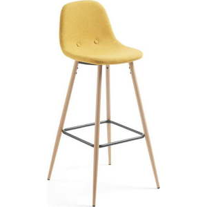 Hořčicově žlutá barová židle Kave Home Nilson obraz