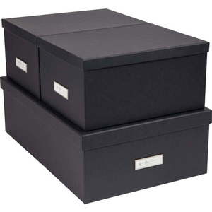 Sada 3 tmavě šedých úložných krabic Bigso Box of Sweden Inge obraz