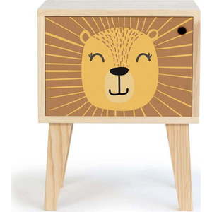 Noční stolek z masivní borovice Little Nice Things Lion obraz