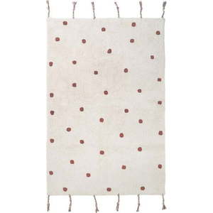 Béžovo-červený ručně vyrobený koberec z bavlny Nattiot Numi, 100 x 150 cm obraz