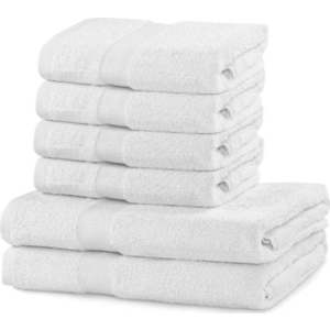 Set 2 bavlněných bílých osušek a 4 ručníků DecoKing Marina obraz