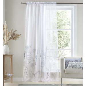 Bílá záclona 137x140 cm Meadowsweet Floral - Catherine Lansfield obraz