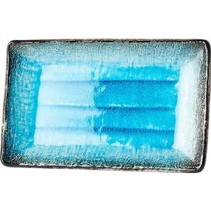 Modrý keramický servírovací talíř MIJ Sky, 21 x 13, 5 cm obraz