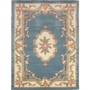 Modrý vlněný koberec Flair Rugs Aubusson, 150 x 240 cm obraz