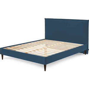 Modrá čalouněná dvoulůžková postel s roštem 180x200 cm Sary – Bobochic Paris obraz