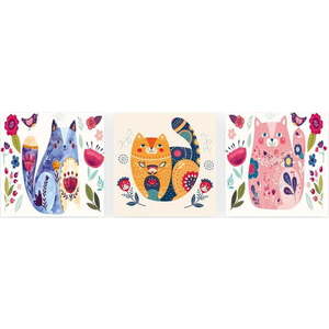 Dětské obrázky v sadě 3 ks 30x30 cm Cats – Wallity obraz
