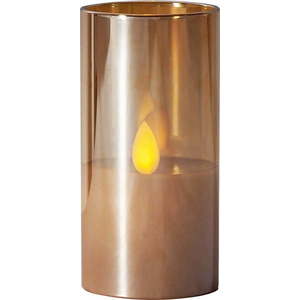 Oranžová LED vosková svíčka ve skle Star Trading M-Twinkle, výška 10 cm obraz