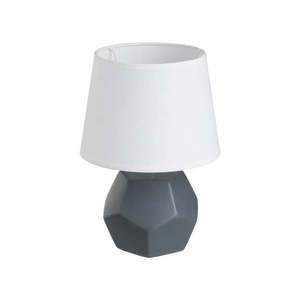 Antracitová keramická stolní lampa s textilním stínidlem (výška 26 cm) – Casa Selección obraz