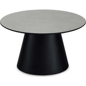 Konferenční stolek ve světle šedé a černé barvě s deskou v dekoru mramoru ø 80 cm Tango – Furnhouse obraz