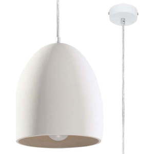 Bílé závěsné svítidlo s keramickým stínidlem ø 30 cm Fonsie – Nice Lamps obraz