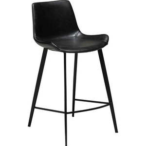 Černá barová židle z imitace kůže DAN–FORM Denmark Hype, výška 91 cm obraz