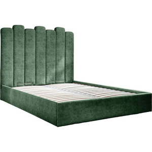 Zelená čalouněná dvoulůžková postel s úložným prostorem s roštem 140x200 cm Dreamy Aurora – Miuform obraz