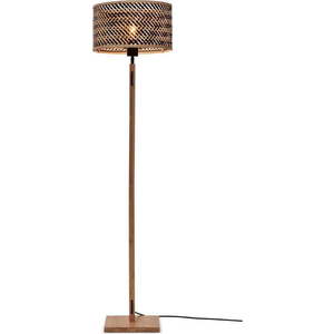 Stojací lampa s bambusovým stínidlem v černo-přírodní barvě (výška 128 cm) Java – Good&Mojo obraz
