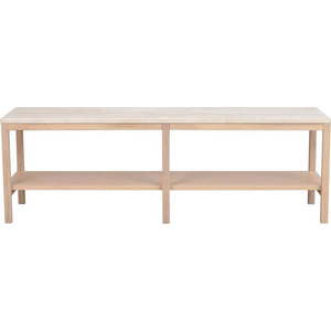 Bílý konzolový stolek s deskou z kamene 140x40 cm Orwel - Rowico obraz