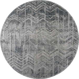 Šedý pratelný kulatý koberec ø 120 cm – Vitaus obraz