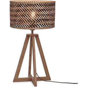 Stolní lampa s bambusovým stínidlem v černo-přírodní barvě (výška 53 cm) Java – Good&Mojo obraz