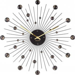 Nástěnné hodiny z krystalů černé barvy Karlsson Sunburst obraz