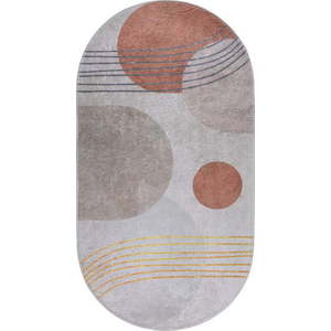 Pratelný koberec v oranžovo-krémové barvě 60x100 cm Oval – Vitaus obraz