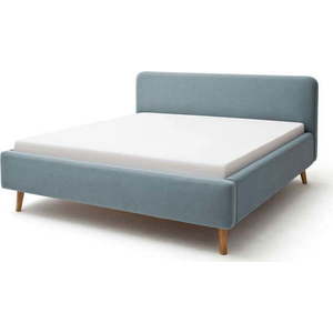 Modrošedá čalouněná dvoulůžková postel 160x200 cm Mattis – Meise Möbel obraz