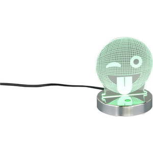 LED stolní lampa v leskle stříbrné barvě (výška 15 cm) Smiley – Trio obraz