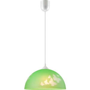 Zelené dětské svítidlo se skleněným stínidlem ø 30 cm Mariposa – LAMKUR obraz