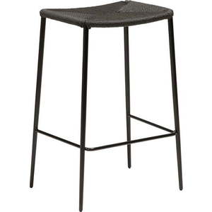 Černá barová židle s ocelovými nohami DAN-FORM Stiletto, výška 68 cm obraz