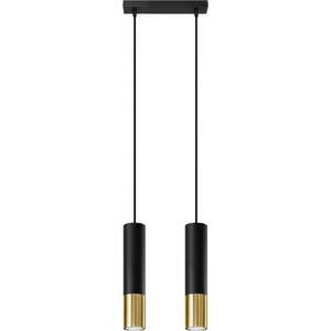 Závěsné svítidlo s kovovým stínidlem v černo-zlaté barvě 30x6 cm Longbot - Nice Lamps obraz