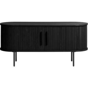 Černý TV stolek v dekoru dubu 120x56 cm Nola – Unique Furniture obraz