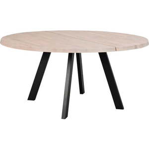 Kulatý jídelní stůl z běleného dubového dřeva Rowico Freddie, ø 160 cm obraz