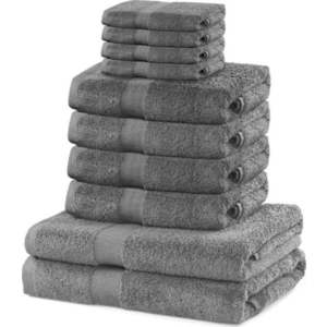 Set 8 šedých ručníků a 2 osušek DecoKing Marina Silver obraz