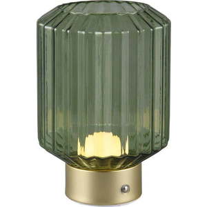 Stmívatelná LED stolní lampa v zelené a zlaté barvě se skleněným stínidlem (výška 19, 5 cm) Lord – Trio obraz