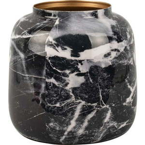 Černo-bílá železná váza PT LIVING Marble, výška 12, 5 cm obraz