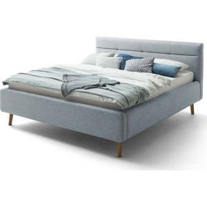 Šedomodrá čalouněná dvoulůžková postel s úložným prostorem a s roštem 180x200 cm Lotte - Meise Möbel obraz