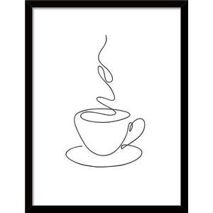 Plakát v rámu 30x40 cm Linear Coffee – Styler obraz
