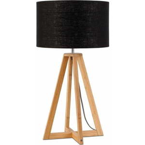 Stolní lampa s černým stínidlem a konstrukcí z bambusu Good&Mojo Everest obraz