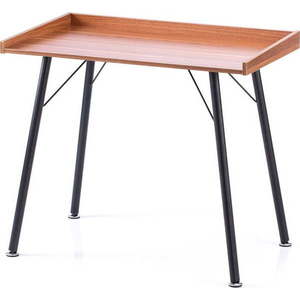 Pracovní stůl s deskou v dekoru ořechového dřeva 50x90 cm Fey – Homede obraz