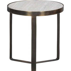 Kulatý odkládací stolek s deskou v dekoru mramoru 38x38 cm Winne – BePureHome obraz