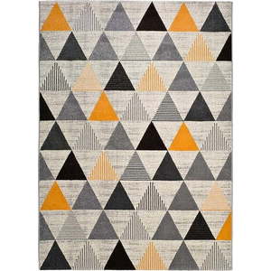 Šedo-oranžový koberec Universal Leo Triangles, 80 x 150 cm obraz