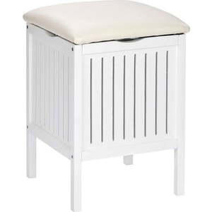 Bílá dřevěná stolička s úložným prostorem Wenko Oslo obraz