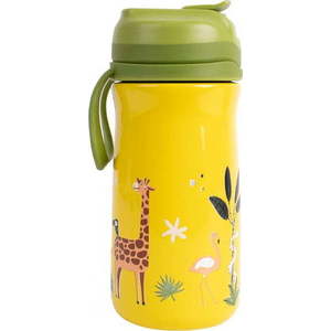 Žlutá nerezová dětská lahev 370 ml Jungle - Ladelle obraz