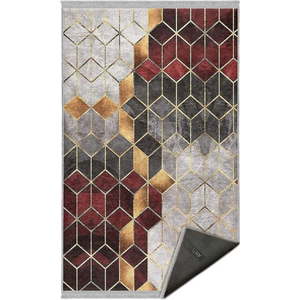 Šedo-vínový pratelný koberec běhoun 80x200 cm – Mila Home obraz