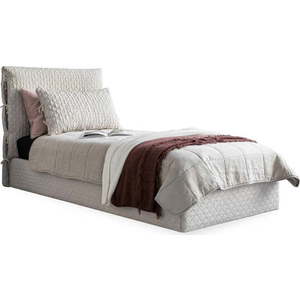 Béžová čalouněná jednolůžková postel s úložným prostorem s roštem 90x200 cm Sleepy Luna – Miuform obraz