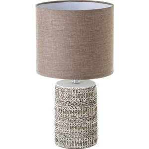 Hnědá stolní lampa s textilním stínidlem (výška 33, 5 cm) – Casa Selección obraz