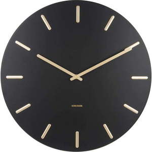 Černé nástěnné hodiny Karlsson Charm obraz